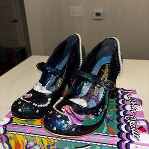 Irregular Choice MER MAGIC glitter navy pearl heels collection rare